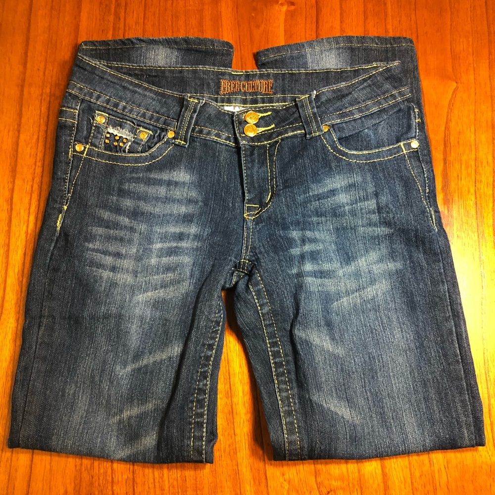 Free Culture bedazzled bootcut jeans